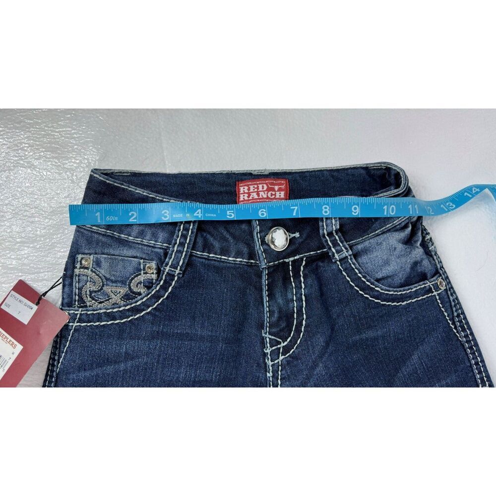 Red Ranch Bootcut Jeans Children's Western Wear Size Girls 7 New - Picture 11 of 13